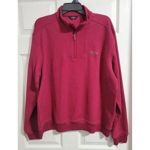 Callaway Golf 1/4 Zip Pullover Mens L Red Waffle Texture Performance Sweater